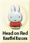 Knuffelkussen, head on Red x 1