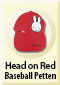Baseball cap, head on Red x 6