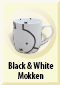 Kitchenware zwart/witte Mokken x 6